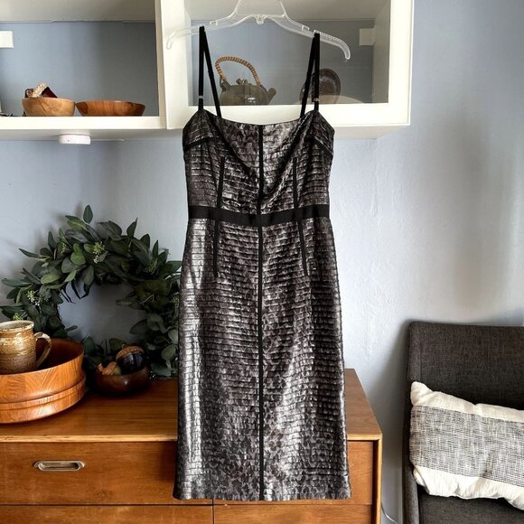 Vintage Y2K D&G Animal Print Shutter Pleat Bustier Bandage Bodycon Dress - Picture 1 of 11